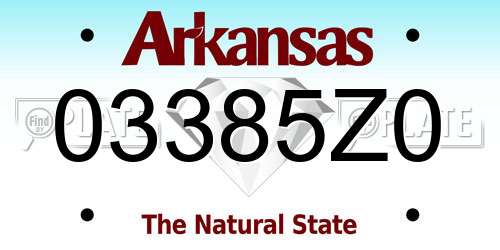 03385Z0 Arkansas License Plate