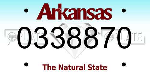 0338870 Arkansas License Plate