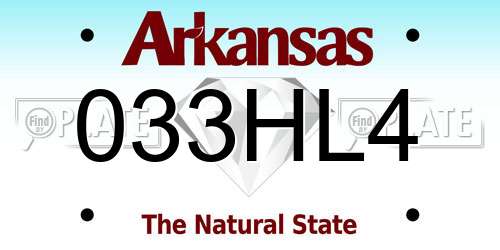 033HL4 Arkansas License Plate