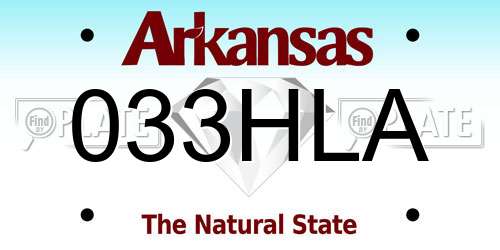 033HLA Arkansas License Plate