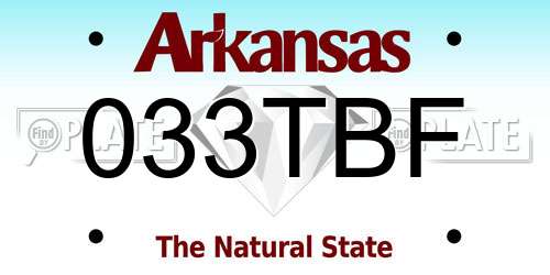 033TBF Arkansas License Plate