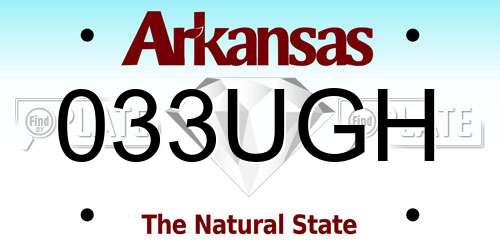033UGH Arkansas License Plate
