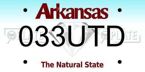033UTD Arkansas License Plate