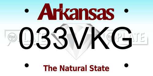 033VKG Arkansas License Plate