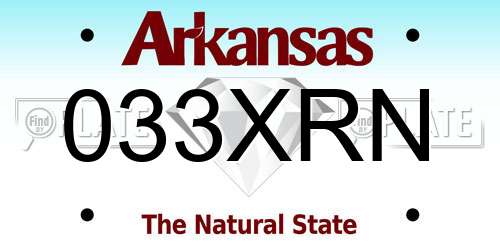 033XRN Arkansas License Plate