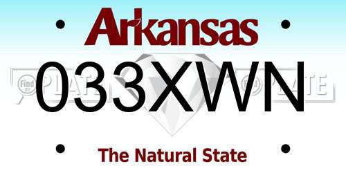 033XWN Arkansas License Plate
