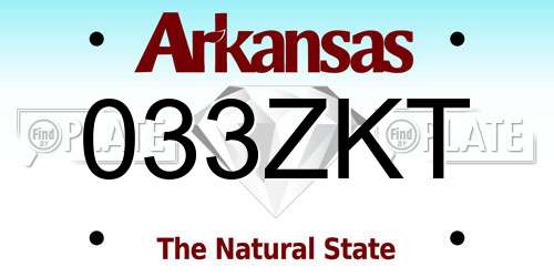 033ZKT Arkansas License Plate