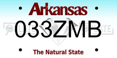 033ZMB Arkansas License Plate
