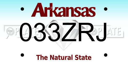 033ZRJ Arkansas License Plate