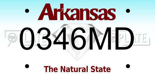 0346MD Arkansas License Plate