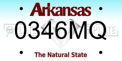 0346MQ Arkansas License Plate