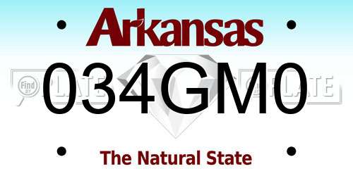034GM0 Arkansas License Plate
