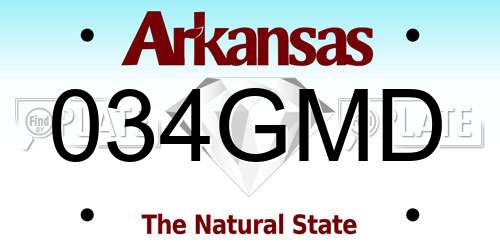 034GMD Arkansas License Plate
