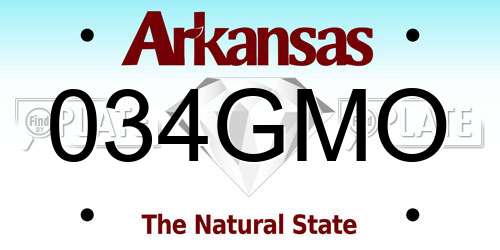 034GMO Arkansas License Plate