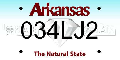 034LJ2 Arkansas License Plate