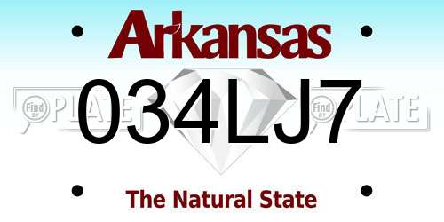 034LJ7 Arkansas License Plate