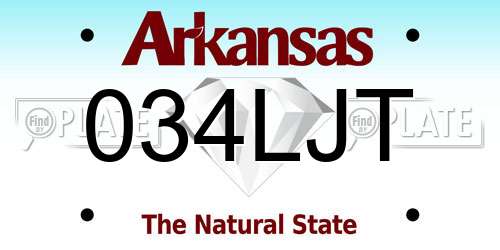 034LJT Arkansas License Plate
