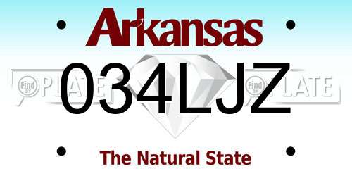 034LJZ Arkansas License Plate