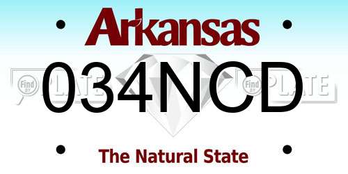 034NCD Arkansas License Plate