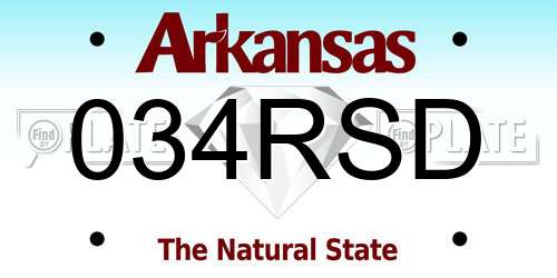 034RSD Arkansas License Plate