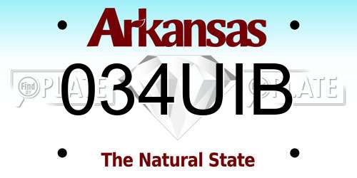 034UIB Arkansas License Plate