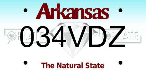 034VDZ Arkansas License Plate