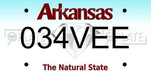034VEE Arkansas License Plate