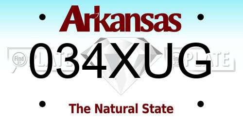 034XUG Arkansas License Plate