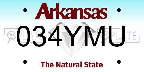 034YMU Arkansas License Plate
