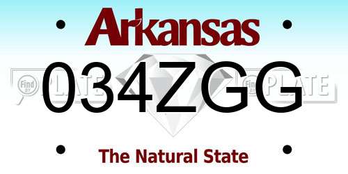 034ZGG Arkansas License Plate