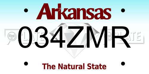 034ZMR Arkansas License Plate