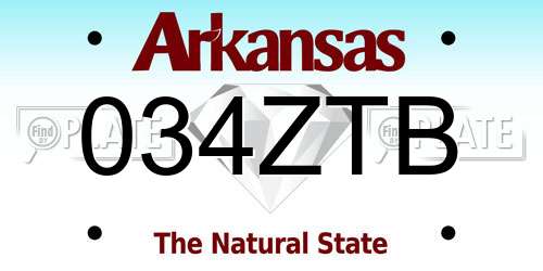 034ZTB Arkansas License Plate