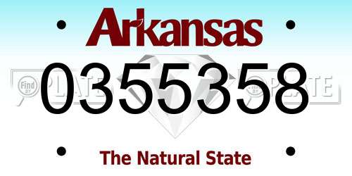 0355358 Arkansas License Plate