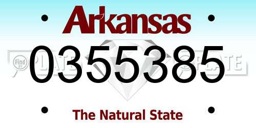 0355385 Arkansas License Plate