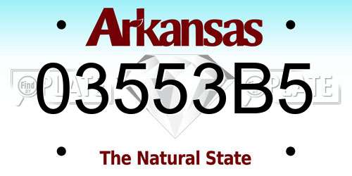 03553B5 Arkansas License Plate