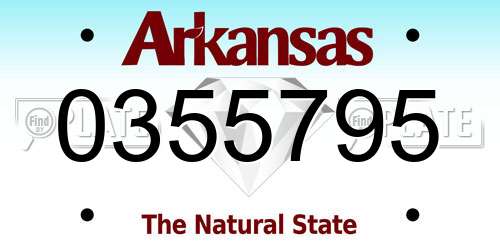 0355795 Arkansas License Plate