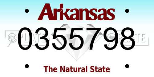 0355798 Arkansas License Plate