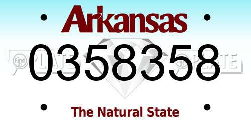 0358358 Arkansas License Plate
