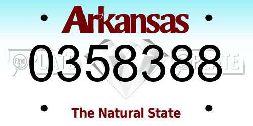 0358388 Arkansas License Plate
