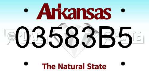 03583B5 Arkansas License Plate