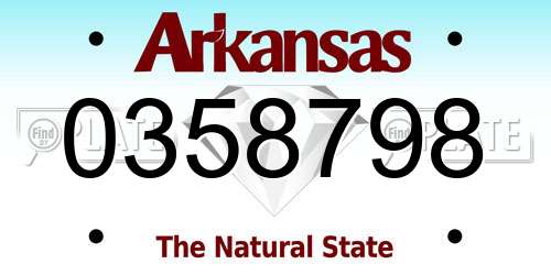 0358798 Arkansas License Plate