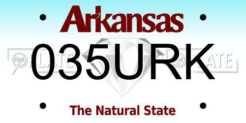 035URK Arkansas License Plate