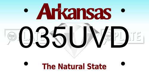 035UVD Arkansas License Plate