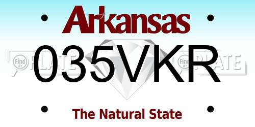035VKR Arkansas License Plate