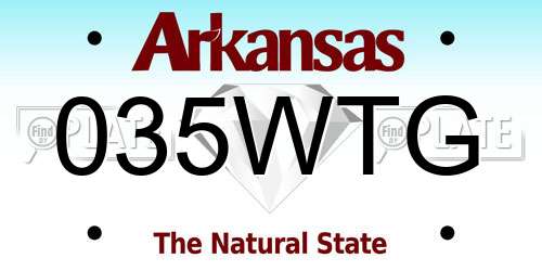 035WTG Arkansas License Plate