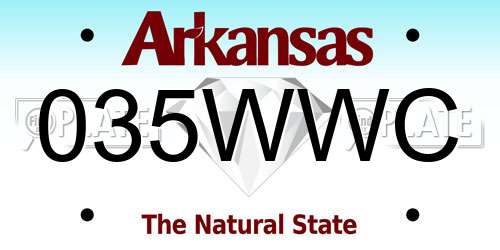 035WWC Arkansas License Plate