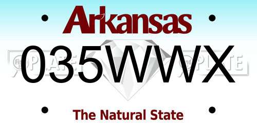 035WWX Arkansas License Plate