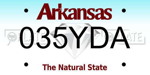 035YDA Arkansas License Plate