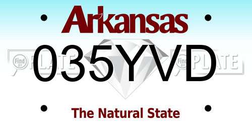 035YVD Arkansas License Plate