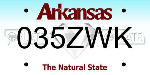 035ZWK Arkansas License Plate